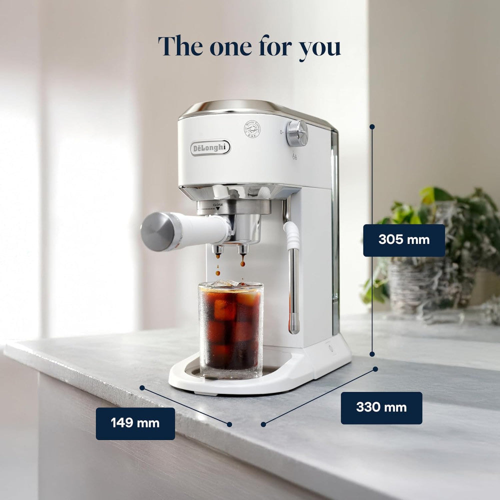 DeLonghi Dedica Duo EC890.WI Espresso Coffee Machine – White