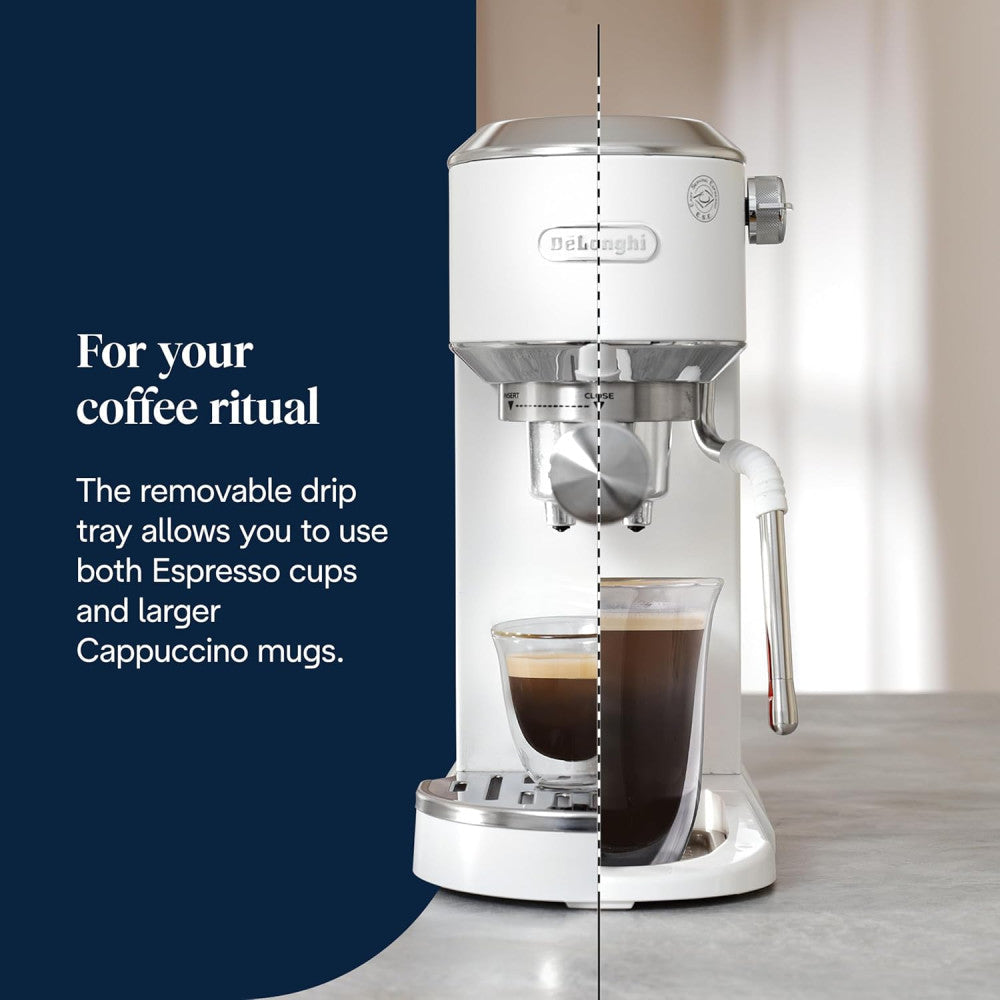 DeLonghi Dedica Duo EC890.WI Espresso Coffee Machine – White