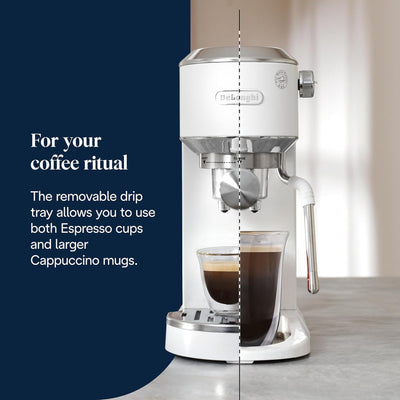 DeLonghi Dedica Duo EC890.WI Espresso Coffee Machine – White