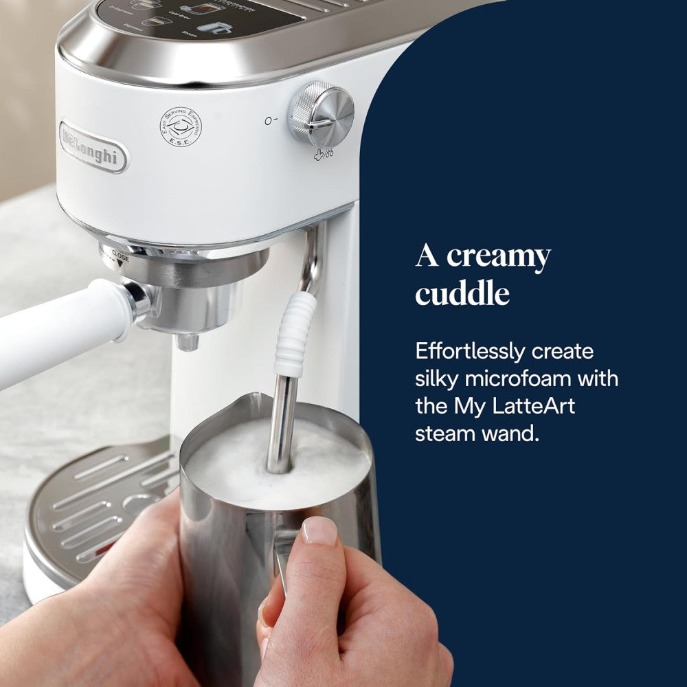 DeLonghi Dedica Duo EC890.WI Espresso Coffee Machine – White