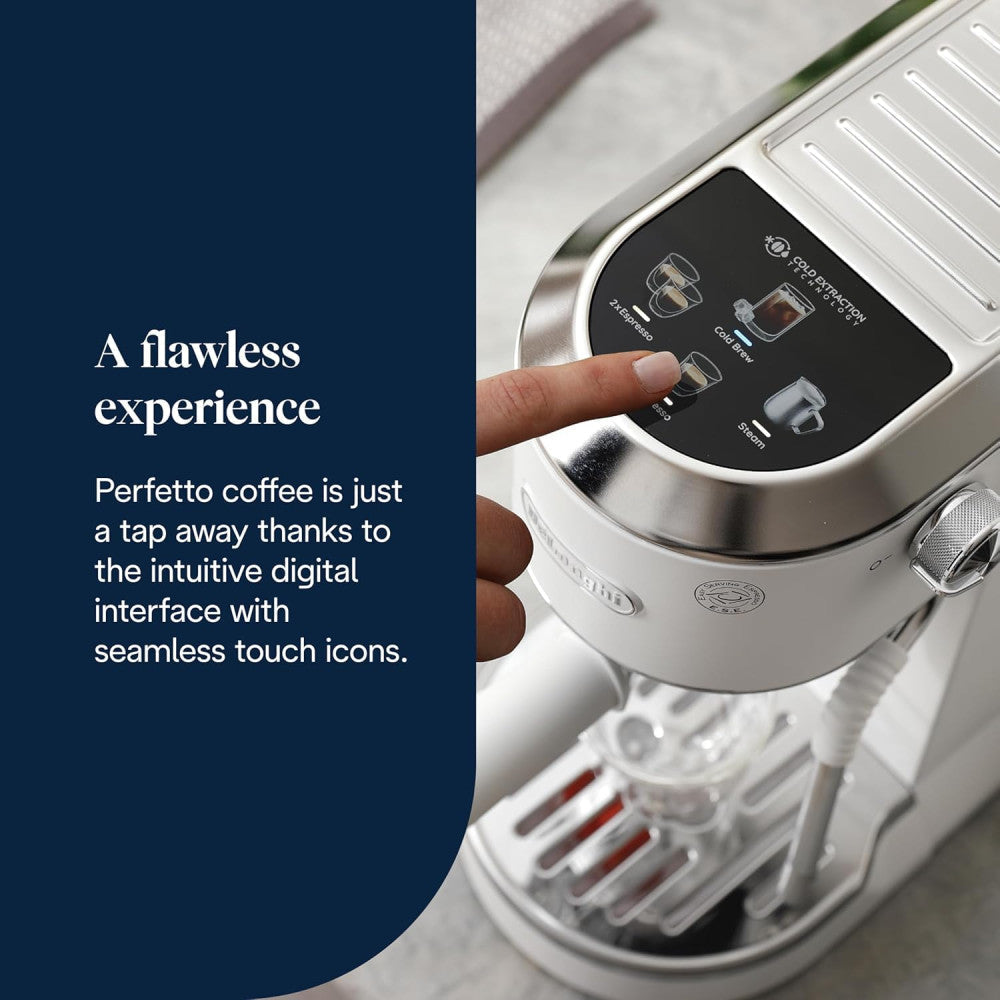 DeLonghi Dedica Duo EC890.WI Espresso Coffee Machine – White