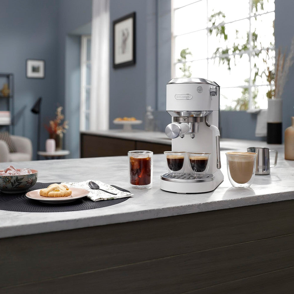 DeLonghi Dedica Duo EC890.WI Espresso Coffee Machine – White